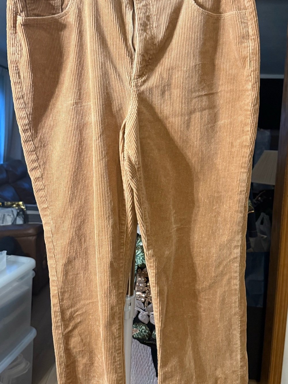 LOFT Women's Straight-Leg Corduroy Pants in Camel